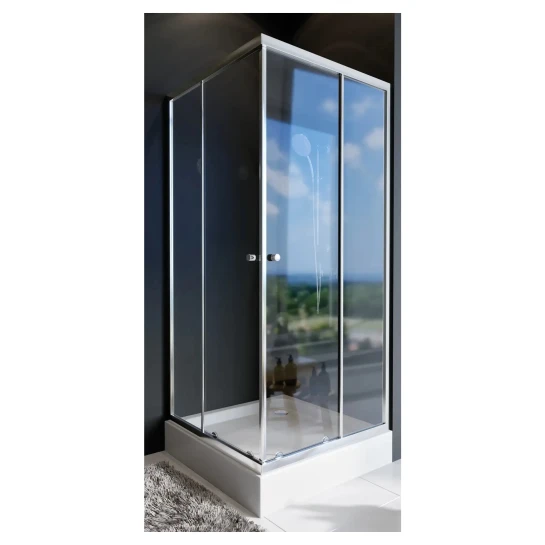 SHOP AKD::Душова кабіна KOLLER POOL NC90 chrome + піддон квадратний + сифон