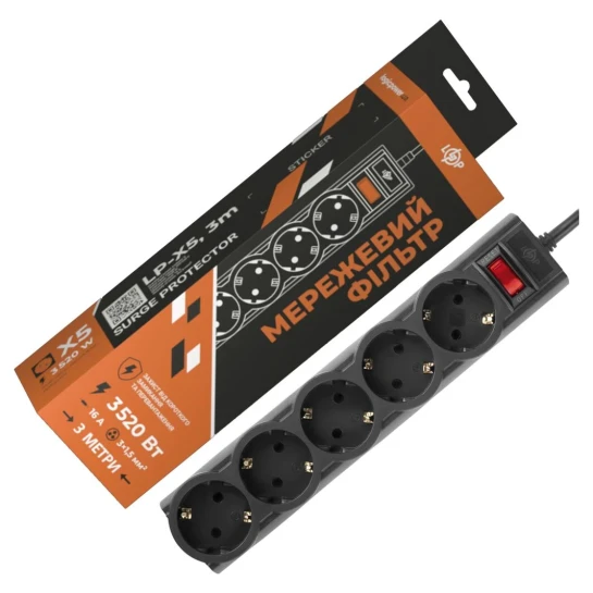 SHOP AKD::Мережевий фільтр PREMIUM LP-X5 3 м Black (3520Вт)