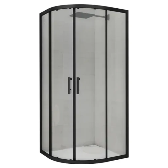 SHOP AKD::Душова кабіна KOLLER POOL Round напівкругла 900х900 чорна, скло прозоре