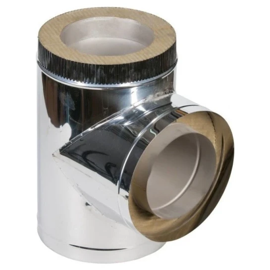 SHOP AKD::Трійник термо 90° з ревізією ДИМКОМ ø160/220 1,0мм