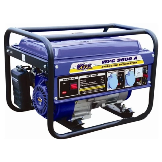 SHOP AKD::Генератор бензиновий WERK WPG3600 (2.5 кВт, 220V, 4-тактний, Пуск: Ручний/Електростартер)