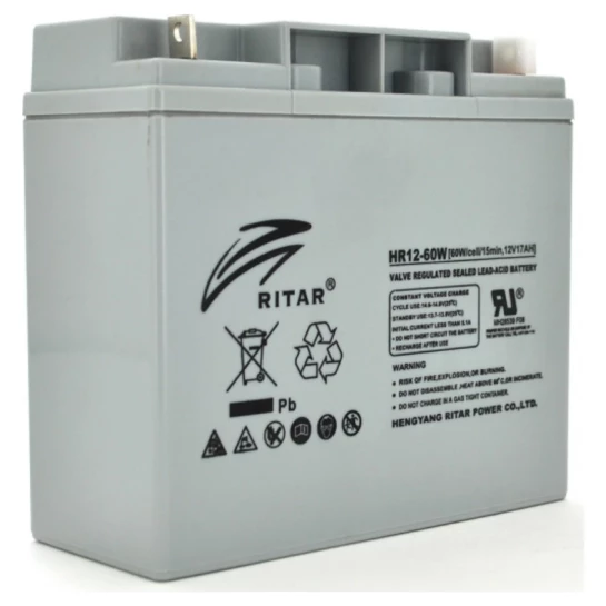 SHOP AKD::Акумуляторна батарея RITAR AGM HR12-60W, Gray Case, 12V 17.0Ah