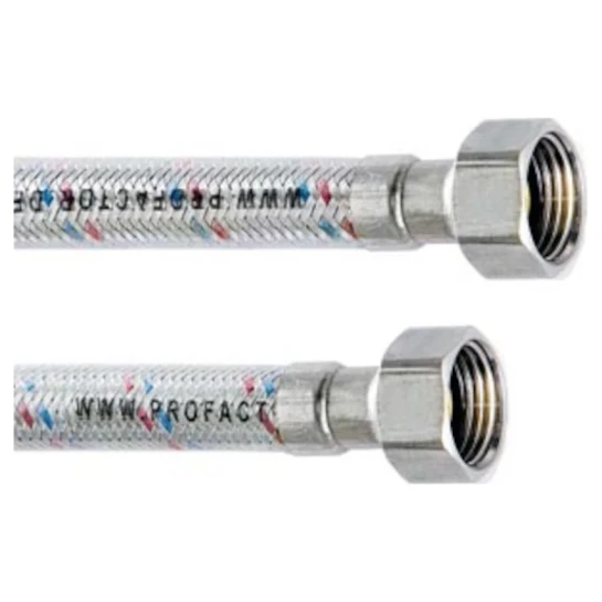 SHOP AKD::Шланг в нержавіючому обплетені PROFACTOR 0,4м  1/2"  ВВ (в силіконі)