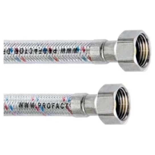 SHOP AKD::Шланг в нержавіючому обплетені PROFACTOR 2,0м  1/2"  ВВ (в силіконі)