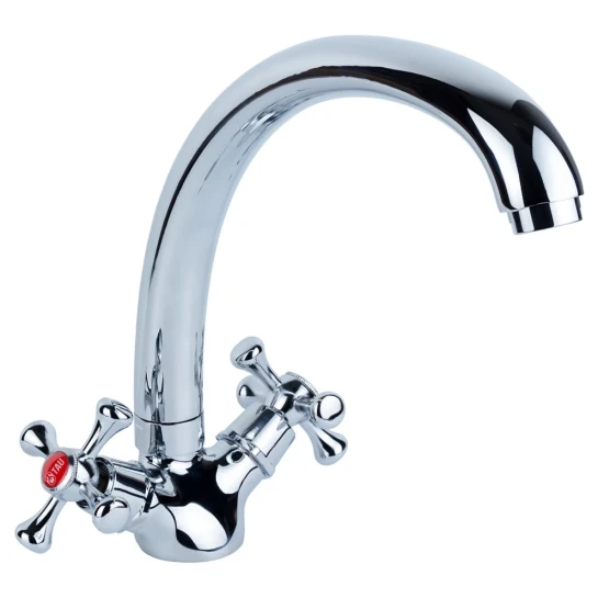 SHOP AKD::Змішувач для кухні TAU VN-4B460C гусак вухо на гайці