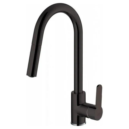 SHOP AKD::Змішувач для кухні  INVENA ELIA з витяжним виливом, чорний