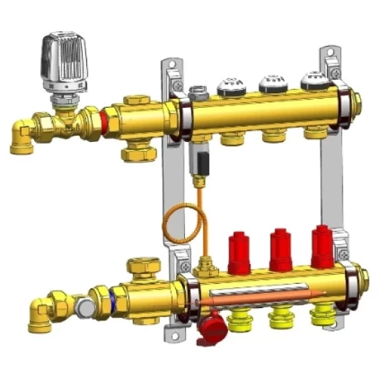 SHOP AKD::Колектор для теплої підлоги HERZ 1"х3 COMPACTFLOOR Light SK, виконання без насосу
