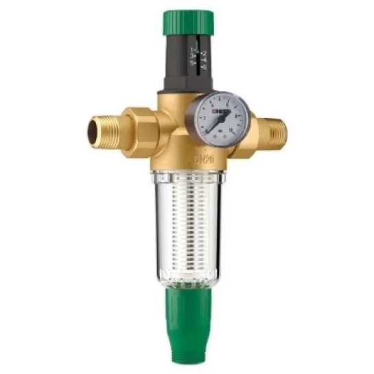 SHOP AKD::Фільтр для води з редуктором тиску HERZ 1/2" діапазон регулювання 1,5-6 бар, Ду15 мм.