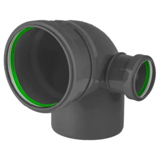 SHOP AKD::Коліно каналізаційне з відводом вправо ASG 110х50х90°х90° (16)